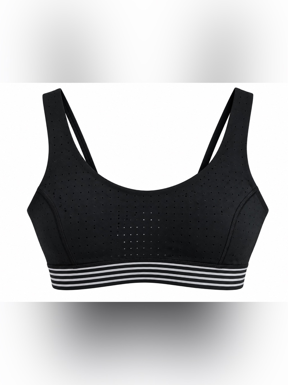 Aurum Black Perforated Activewear Sports Bra Size M
